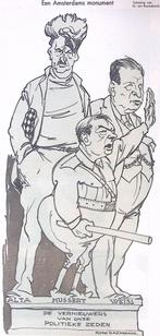 Een Amsterdams monument op spotprent (lijst optie, Lithos), Verzenden