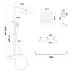 Douchepaneel zwart - met Regendouche 25cm - en Thermostaa..., Ophalen of Verzenden, Nieuw