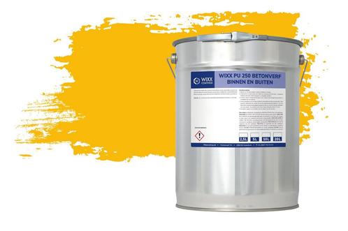 Wixx PU 250 Betonverf Buiten en Binnen RAL 1023 |, Doe-het-zelf en Verbouw, Verf, Beits en Lak, Verf, Nieuw, 5 tot 10 liter, Verzenden