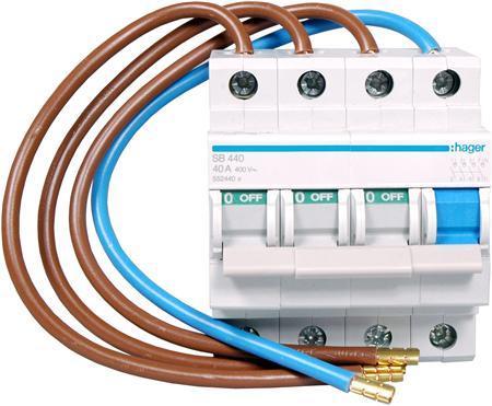 Hager Hoofdschakelaar VK11SH 4P 40A, Doe-het-zelf en Verbouw, Elektra en Kabels, Nieuw, Verzenden