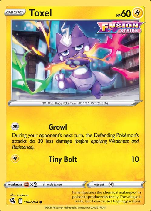 Toxel 106/264 (Fusion Strike), Hobby en Vrije tijd, Verzamelkaartspellen | Pokémon, Losse kaart, Nieuw, Foil, Ophalen of Verzenden
