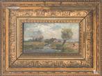 Willem de Zwart (1862-1931) Poldersloot boerenhuis en figuur, Antiek en Kunst