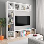 vidaXL 3-delige Boekenkast-/tv-meubelset 180x30x180 cm wit, Huis en Inrichting, Kasten | Boekenkasten, Minder dan 50 cm, Verzenden