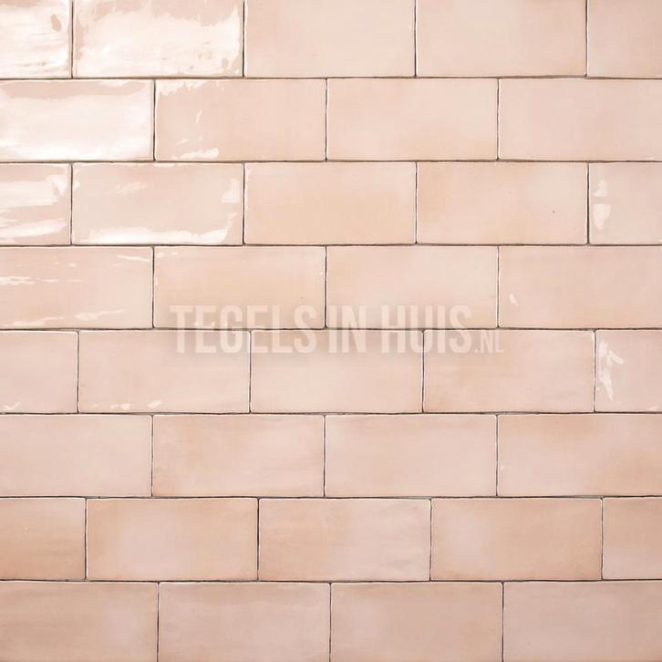 Equipe wandtegel manacor 7,5x15 blush roze glans handvorm, Doe-het-zelf en Verbouw, Tegels, Wandtegels, Nieuw, 10 m² of meer, Keramiek