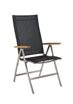 Niehoff Milford klapstoel roestvrij staal - Zwart, Tuin en Terras, Tuinstoelen, Ophalen of Verzenden, Nieuw