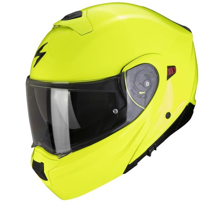 Scorpion Exo-930 Evo Solid Fluo Geel Systeemhelm, Motoren, Kleding | Motorhelmen, XXL, Nieuw met kaartje, Overige merken, Systeemhelm