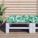 vidaXL Palletkussen bladpatroon 70x70x12 cm, Huis en Inrichting, Verzenden, Nieuw, Groen