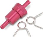 Brandstof filter 8mm uitwasbaar, rood aluminium, Verzenden, Nieuw