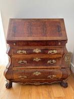 Secretaire - Walnoot, Wortelnotenhout - dubbel gebogen, Antiek en Kunst