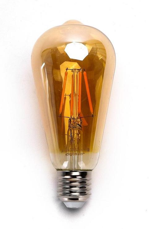 Kooldraadlamp E27 Edison ST64 - amber glas  | LED 4W=38W glo, Huis en Inrichting, Lampen | Losse lampen, Nieuw, Verzenden