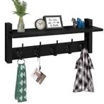 2dekans | Luft Wand Kapstok - Met Plank - Zwart, Huis en Inrichting, Woonaccessoires | Kapstokken, Ophalen of Verzenden, Zo goed als nieuw