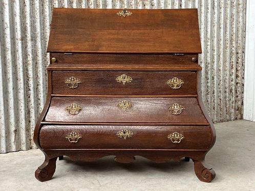 Secretaire - klepbureau, buro, secretaire, bureau - Eiken, Antiek en Kunst, Antiek | Overige Antiek