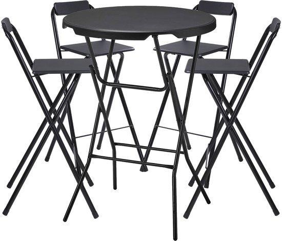 4x Inklapbare barkruk + 1x Statafel Zwart - Opklapbaar -..., Kinderen en Baby's, Speelgoed | Actiefiguren, Nieuw, Ophalen of Verzenden