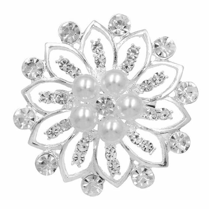 Fako Bijoux® - Broche - Ster Bloem Met Parels Cheyenne -, Sieraden, Tassen en Uiterlijk, Broches, Verzenden