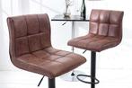 In hoogte verstelbare barkruk MODENA vintage bruine barstoel, Ophalen of Verzenden, Nieuw