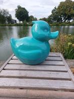 Figuur - Large turquoise bath duck - 44 cm - Polyresin