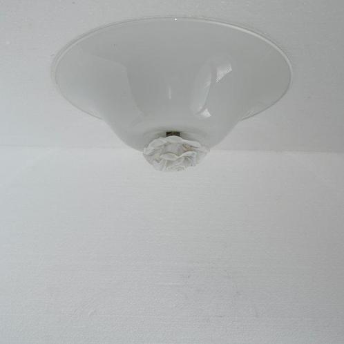 Plafondlamp - Prachtige handvervaardigde witte glazen, Antiek en Kunst, Antiek | Lampen