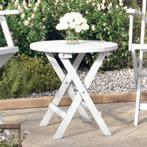 vidaXL Tuintafel inklapbaar Ø 46 cm massief acaciahout wit, Tuin en Terras, Tuintafels, Verzenden, Nieuw, Hout