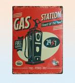 Tin Sign - Gas Station., Antiek en Kunst, Antiek | Wandborden en Tegels, Verzenden