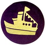 Baretspeld / button met de stoomboot paars, Ophalen of Verzenden, Nieuw