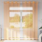 vidaXL Gordijnen met doorvoertules 2 st 140x225 cm oranje, Huis en Inrichting, Stoffering | Gordijnen en Lamellen, Verzenden, Nieuw