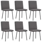 vidaXL Eetkamerstoelen 6 st kunstleer grijs, Huis en Inrichting, Verzenden, Nieuw, Grijs