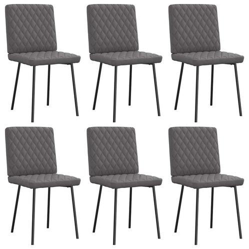 vidaXL Eetkamerstoelen 6 st kunstleer grijs, Huis en Inrichting, Stoelen, Grijs, Nieuw, Verzenden