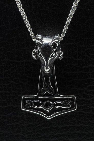 Zilveren Hamer van Thor met Ram ketting hanger - klein, Sieraden, Tassen en Uiterlijk, Kettinghangers, Verzenden
