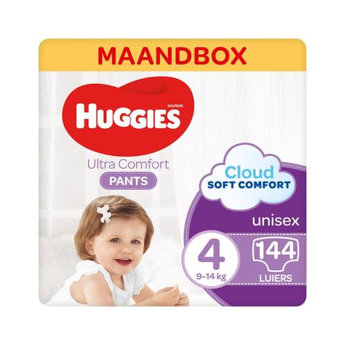 Huggies Ultra Comfort Luierbroekjes Maat 4 (9 - 14 Kg) - 144, Kinderen en Baby's, Badjes en Verzorging, Ophalen of Verzenden
