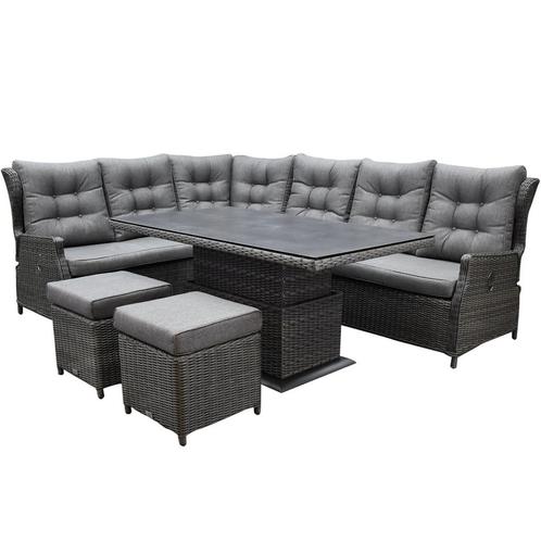 Ibiza premium dining verstelbare hoek loungeset 7 delig, Tuin en Terras, Tuinsets en Loungesets, Nieuw, Wicker, Ophalen of Verzenden