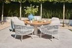 Suns Dolce/Grado low dining ronde tuinset -6-delig | KORTING, Tuin en Terras, Tuinsets en Loungesets, Verzenden, Nieuw, Hout, Tuinset