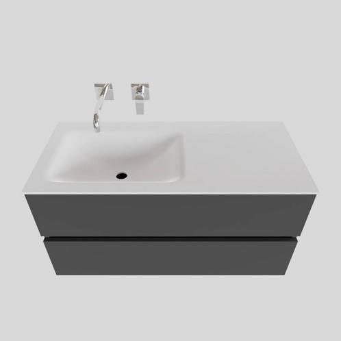 Badkamermeubel Solid Surface BWS Oslo 100x46 cm Links Mat, Doe-het-zelf en Verbouw, Sanitair, Bad, Nieuw, Ophalen of Verzenden