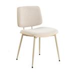 *WOONWINKEL* Beige Eetkamerstoel Met Eiken, Huis en Inrichting, Stoelen, Verzenden, Nieuw, Stof