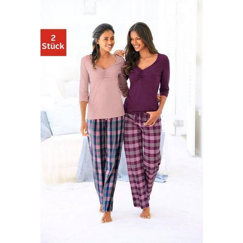 Vivance Dreams Pyjama met geruite broek (4-delig, Set van 2), Kleding | Dames, Ondergoed en Lingerie, Verzenden