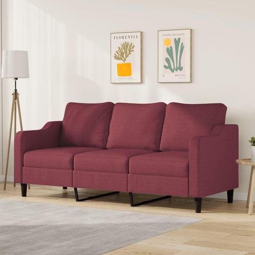 vidaXL Driezitsbank 180 cm stof wijnrood, Huis en Inrichting, Banken | Bankstellen, Nieuw, 150 tot 200 cm, Stof, Driepersoons