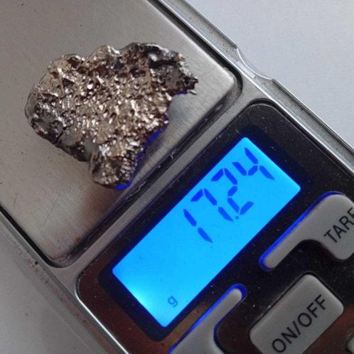 Zilver Goud nugget - Hoogte: 34 mm - Breedte: 27 mm- 17.24 g, Verzamelen, Mineralen en Fossielen