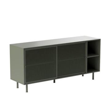 *WOONWINKEL* Groen Dressoir Metaal Met Schuifdeuren beschikbaar voor biedingen