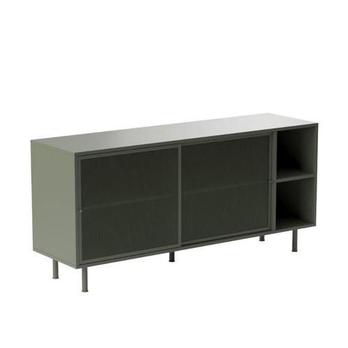 *WOONWINKEL* Groen Dressoir Metaal Met Schuifdeuren, Huis en Inrichting, Kasten | Dressoirs, Nieuw, Verzenden