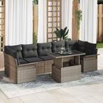 vidaXL Tuin Sofa Set met kussen 8 pcs Grijs poly rattan, Verzenden, Nieuw, Rotan