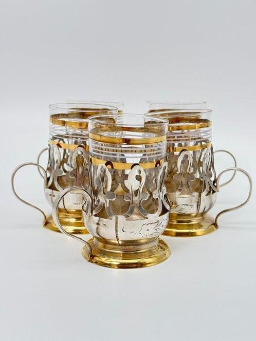 Drinkset (5) - .875 (84 Zolotniki) zilver, Antiek en Kunst, Antiek | Goud en Zilver