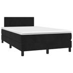 vidaXL Boxspring met matras en LED fluweel zwart 120x190 cm, Huis en Inrichting, Slaapkamer | Bedden, Verzenden, Zwart, Nieuw