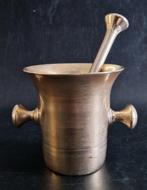 Vijzel en stamper (2) - Messing - Messing vijzel en stamper