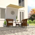 vidaXL Luifel uittrekbaar 150x150 cm geel en wit, Tuin en Terras, Zonneschermen, Verzenden, Nieuw