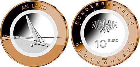 50 Euro Brd 5 x 10 Euro Luft bewegt 2020 An Land mit Poly..., Postzegels en Munten, Munten | Europa | Euromunten, Verzenden