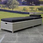 Thermen ligbed 189x65xH31 cm  wit grijs, Ophalen of Verzenden, Nieuw, Wicker