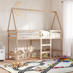 vidaXL Halfhoogslaper met ladder en bedhuis grenenhout, Eenpersoons, Bruin, Verzenden, Nieuw