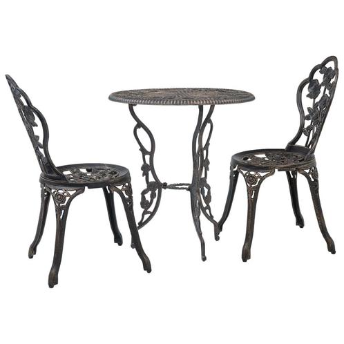 vidaXL 3-delige Bistroset gietaluminium, Tuin en Terras, Tuinsets en Loungesets, Nieuw, 3 zitplaatsen, Aluminium, Verzenden