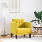 vidaXL Fauteuil met armleuningen geel 53 cm fluweel, Huis en Inrichting, Fauteuils, Verzenden, Nieuw