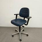 Labkoo werkstoel - zacht PU kunststof blauw - ihv 44-57 cm, Huis en Inrichting, Bureaustoelen, Ophalen of Verzenden, Nieuw