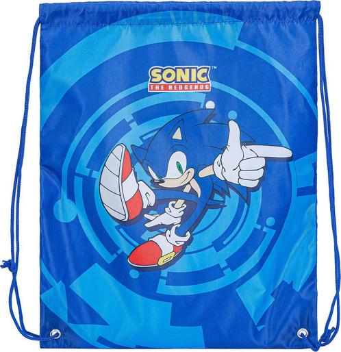 Gymtas/Trekkoordtas - Sonic the Hedgehog - Blauw met Sonic A, Sieraden, Tassen en Uiterlijk, Tassen | Rugtassen, Nieuw, Ophalen of Verzenden